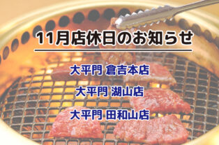 11月店休日のお知らせ 11月店休日のお知らせ